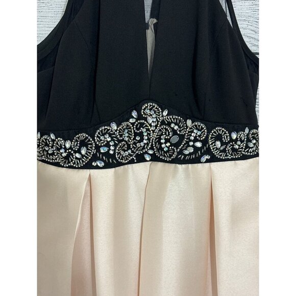 Nights By Teeze Me Embellished Halter Dress Size 13/14 - Picture 2 of 6